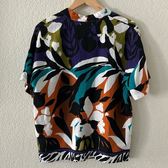 For Cynthia linen blend colorful top womens size small - Picture 8 of 8